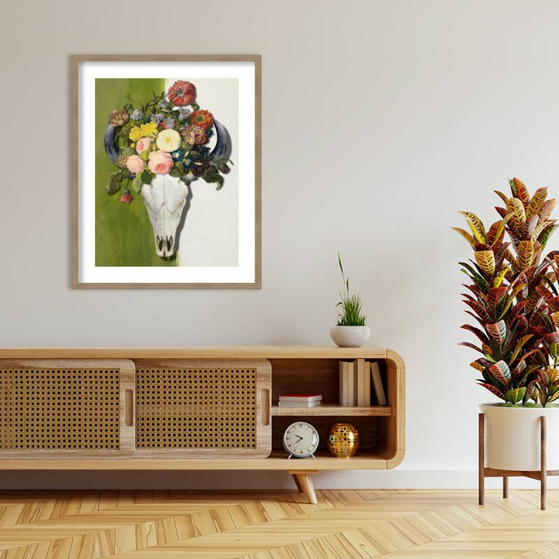 Summer Skull by Marja van den Wood Framed Wall Art Print