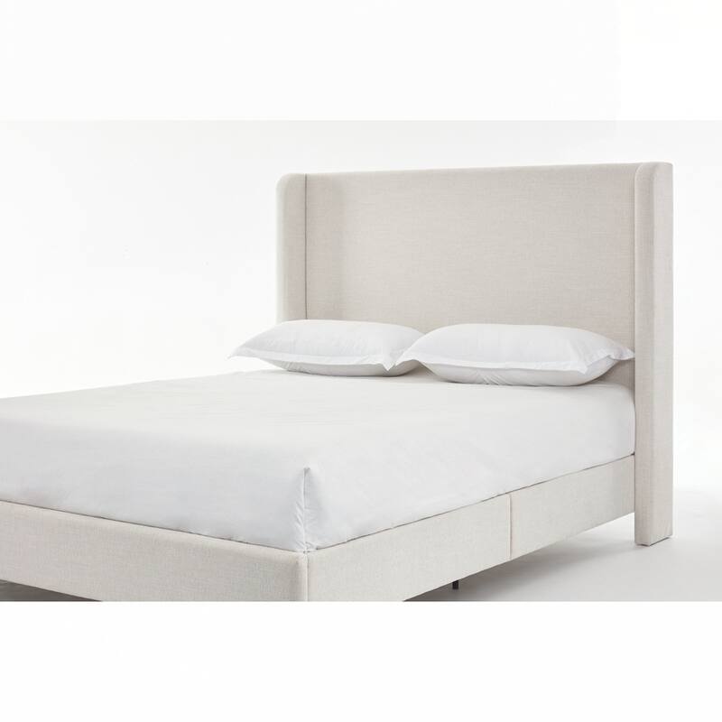 High Headboard Upholstered Platform Bed No Box Spring Needed