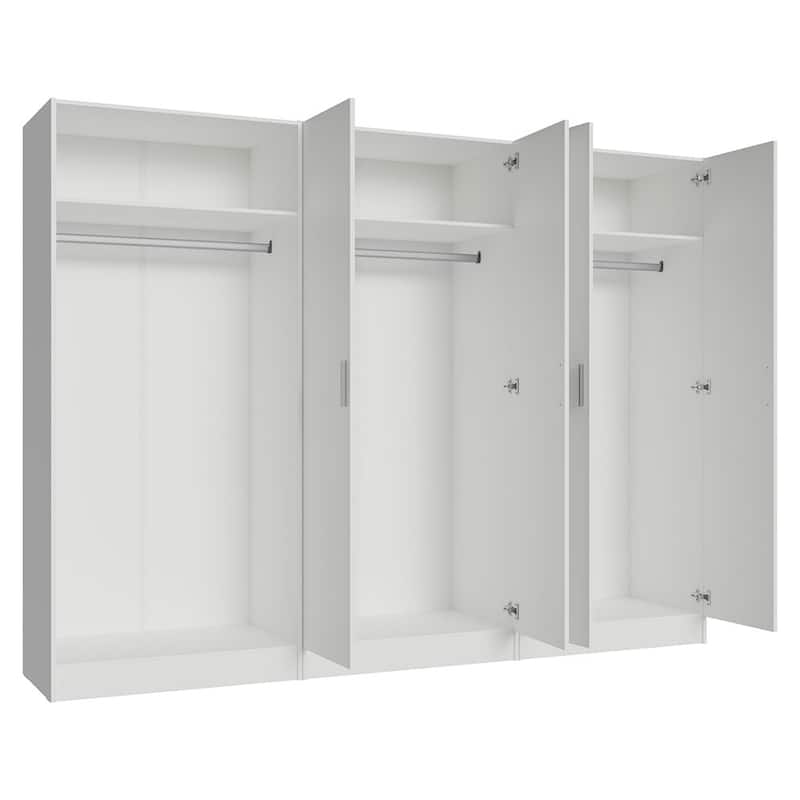 Madesa 6 Doors Storage Cabinet with Ample Shelves Space 94"L Utility Armoire Closet Entryway and Bedroom Organization Unit