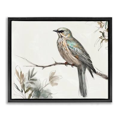 Stupell Stoic Bird Wildlife Study Framed Floater Canvas Wall Art Design By LSR Creative Studio