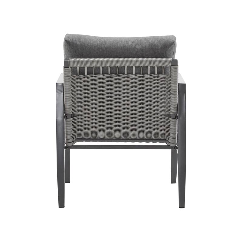 Sleek Aluminum Lounge Chair with Rope Accents and Cushions for Indoor and Outdoor Use