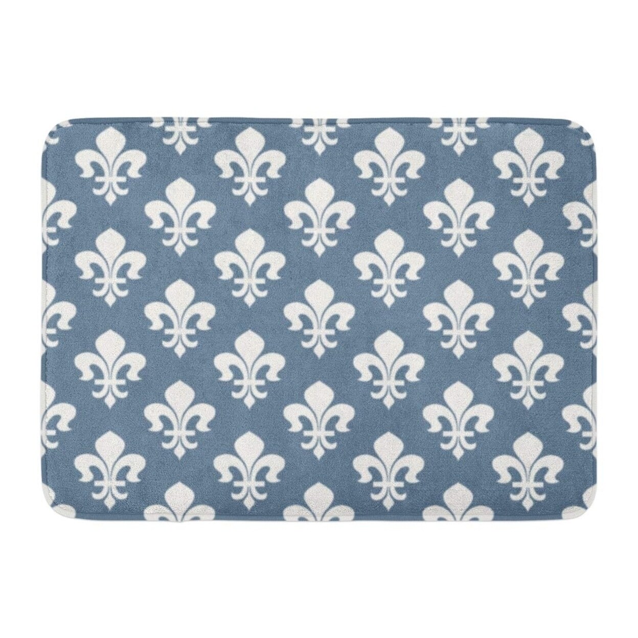 Shop Abstract Light Blue Vintage Classical French Royal Ornate Fleur De Lis Pattern Beautiful Doormat Floor Rug Bath Mat Multi Overstock 31773652