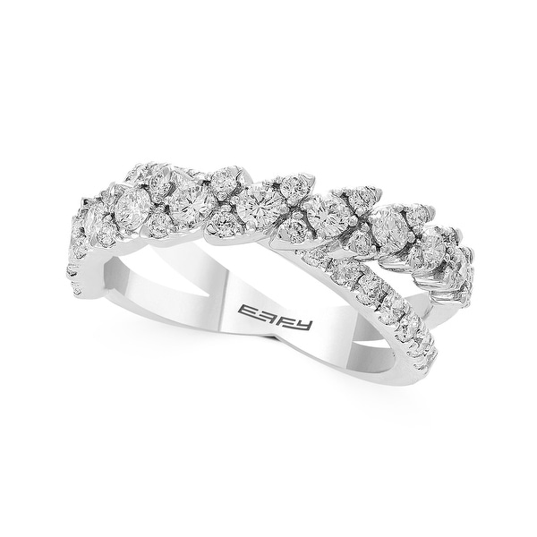Effy Jewelry Diamond Marquee Crossover Ring in 14K White Gold, 1.29 TWC Size- 7. Opens flyout.