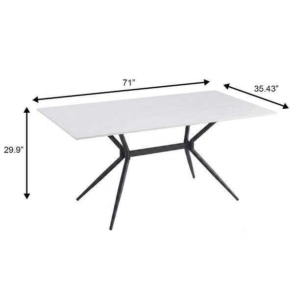 dimension image slide 16 of 20, Elega Modern Sintered Stone Dining Table Modern Trestle Base Powder-Coated Steel Frame Kitchen Table - 47"-71"