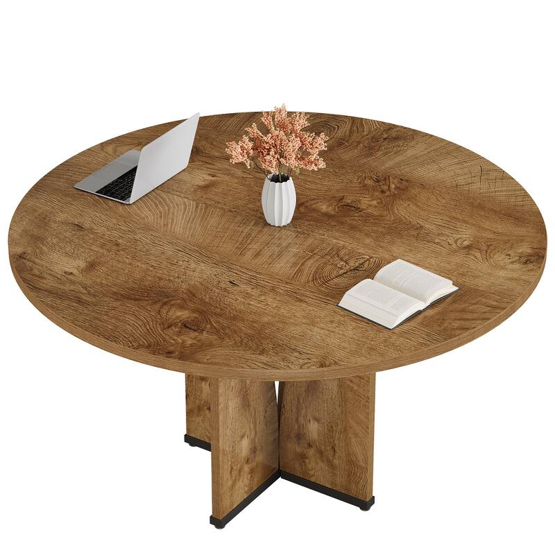 Wooden Conference Table, Round Meeting Table, Negotiation Business Training Room Desk