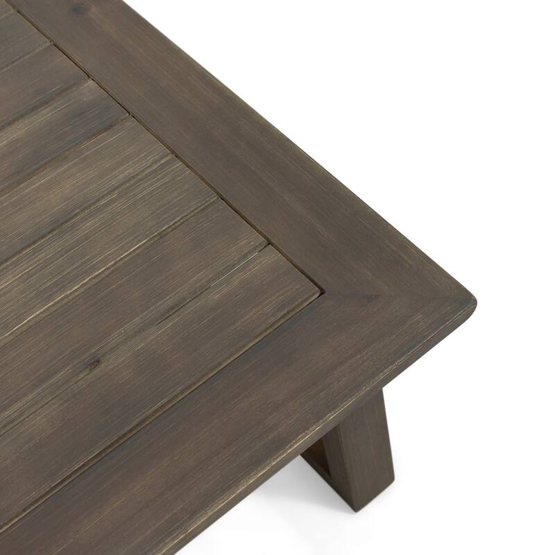 Roomfitters Belgian Outdoor Loveseat and Coffee Table Set, Modern Patio Furniture, Durable Acacia Wood Frame