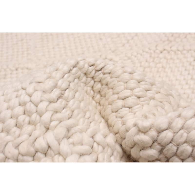ECARPETGALLERY Braid weave Sienna Cream Wool Rug - 3'1 x 4'11