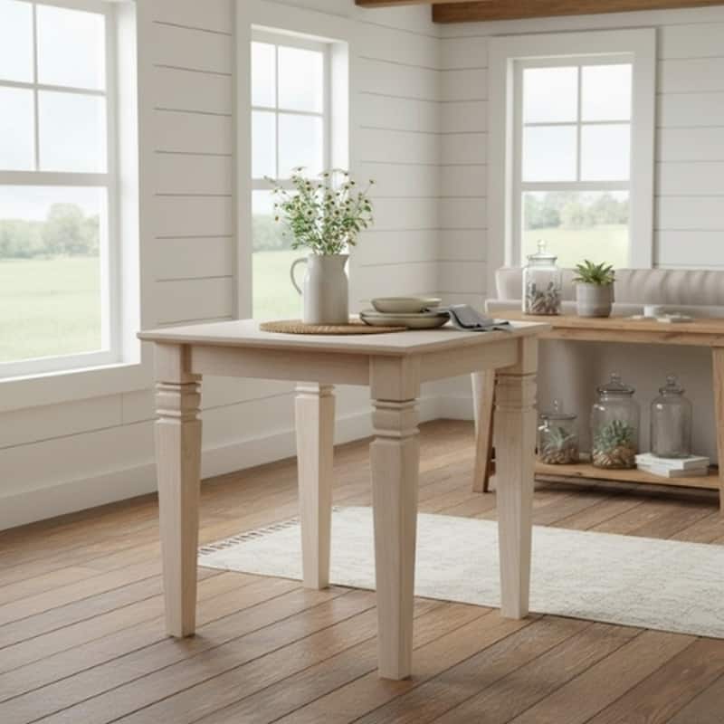 Unfinished Solid Parawood Java End Table - Unfinished - Wood