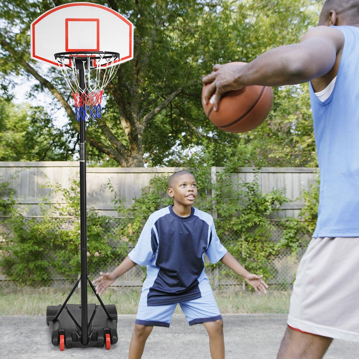 Shop Costway Adjustable Basketball Hoop System Stand Kid Indoor Outdoor Net Overstock 18820004