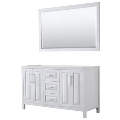 Daria 60-inch Double Vanity, No Top, 58-inch Mirror