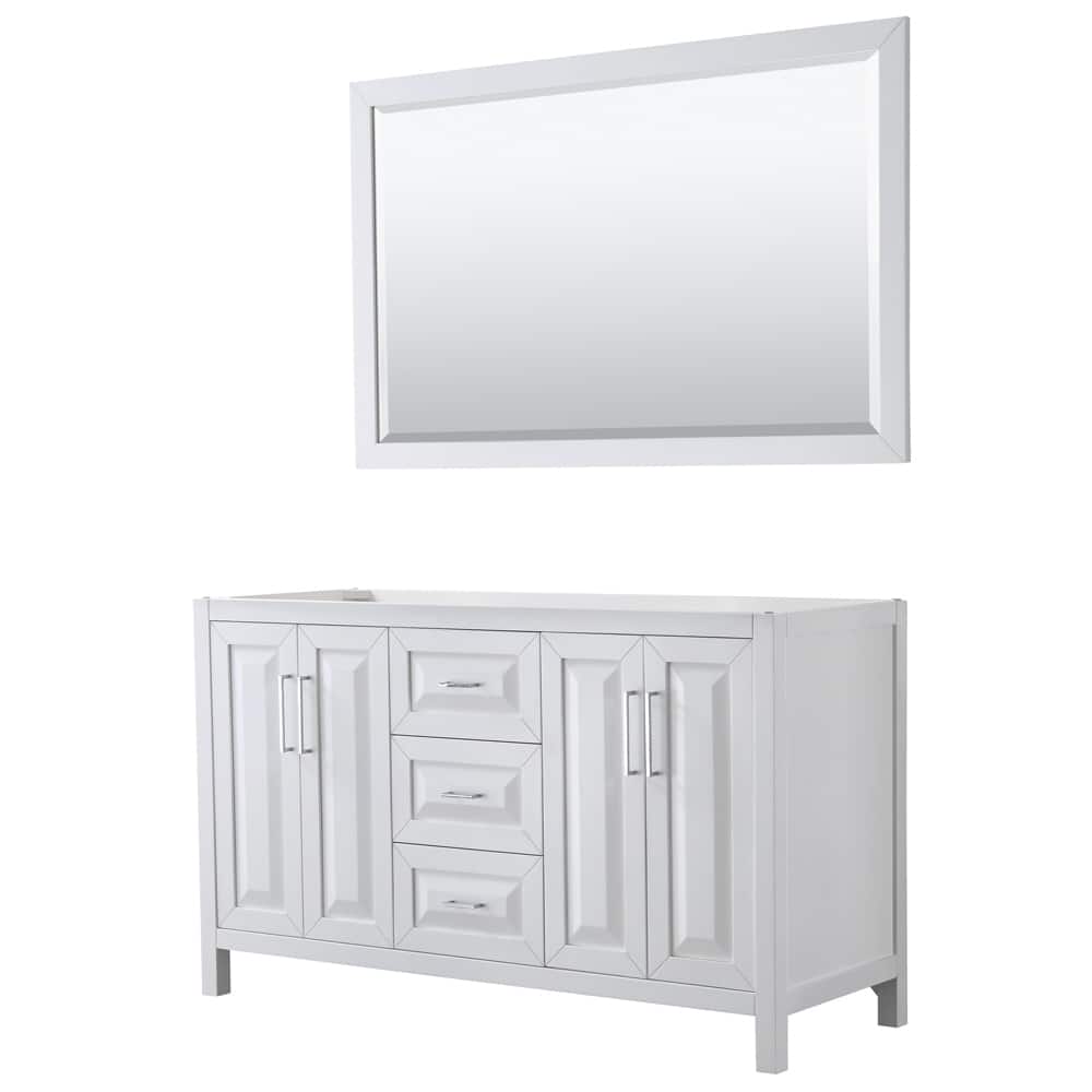 Daria 60-inch Double Vanity, No Top, 58-inch Mirror