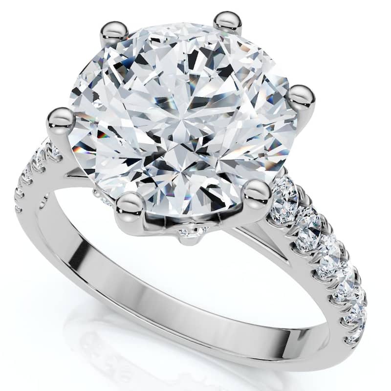 Bliss Diamond 3.40Ct Round Diamond Engagement Ring Lab Grown in White or Yellow Gold