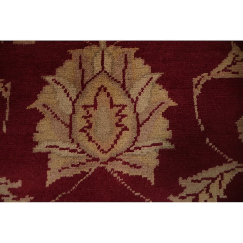 Hand Knotted Oriental 100% Wool Carpet Traditional Floral Red Peshawar Area Rug - 4' 10'' X 4' 0''