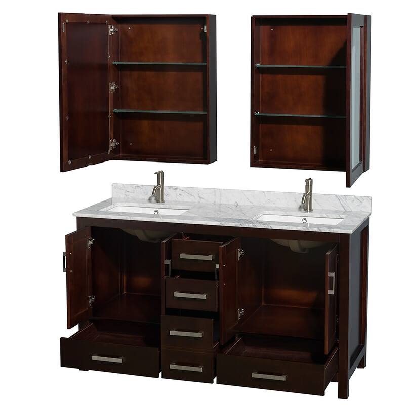 Wyndham Collection WCS141460DUNSMED Sheffield 60" Free Standing Double