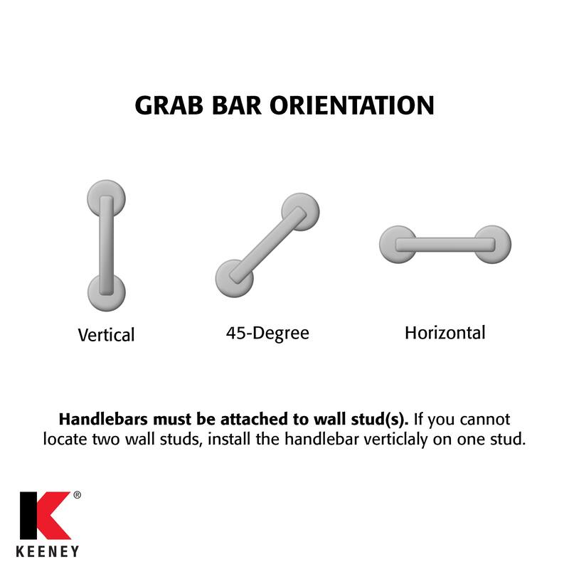 Keeney Wave Designer Grab Bar 1.25 Dia x 24 in., Matte Black
