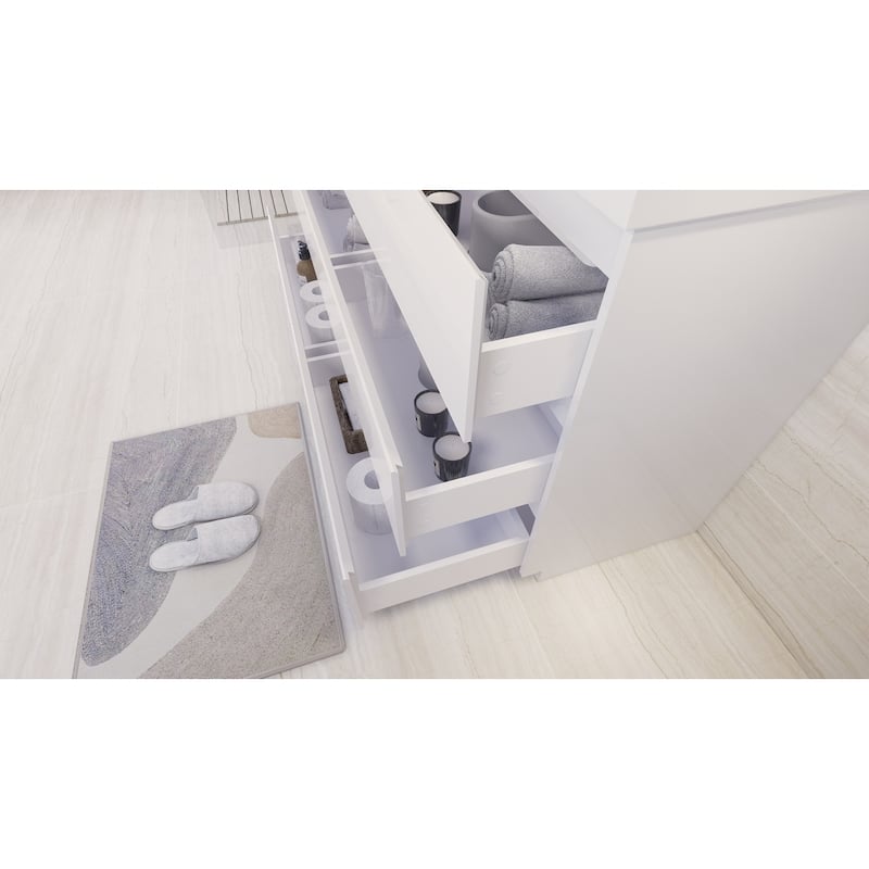 Aron 60'' Freestanding Vanity with Right Single Sink