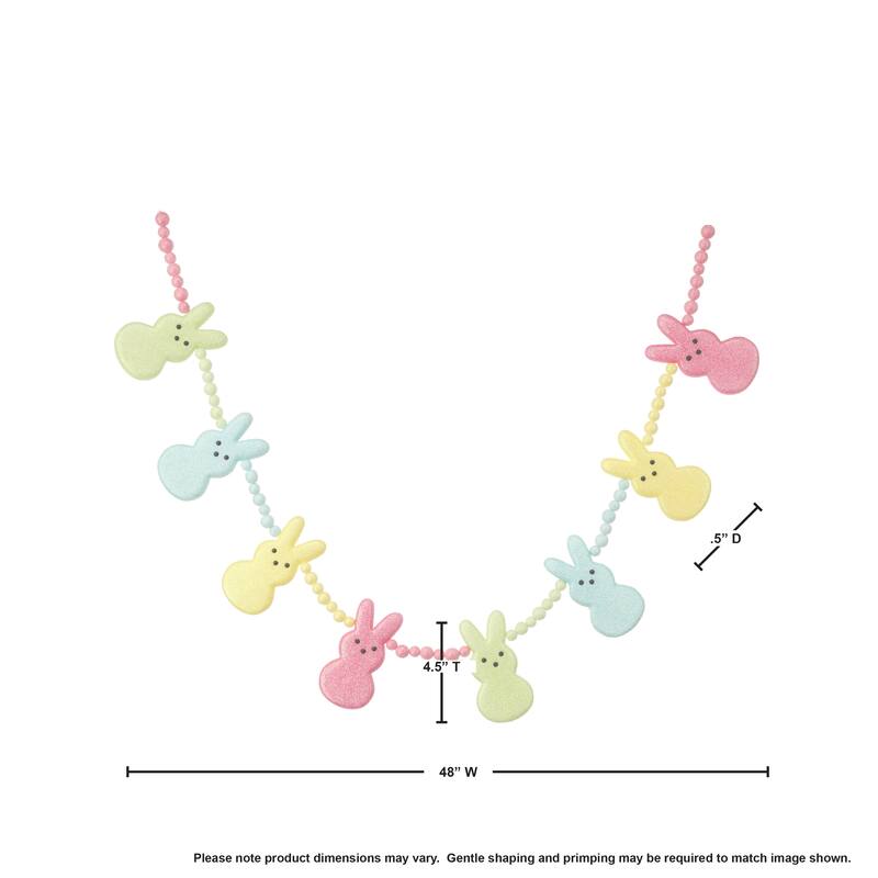 Glittered Bunny Peep Garland - 48