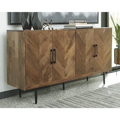 Signature Design by Ashley Prattville Brown Accent Cabinet - 68"W x 16"D x 36"H