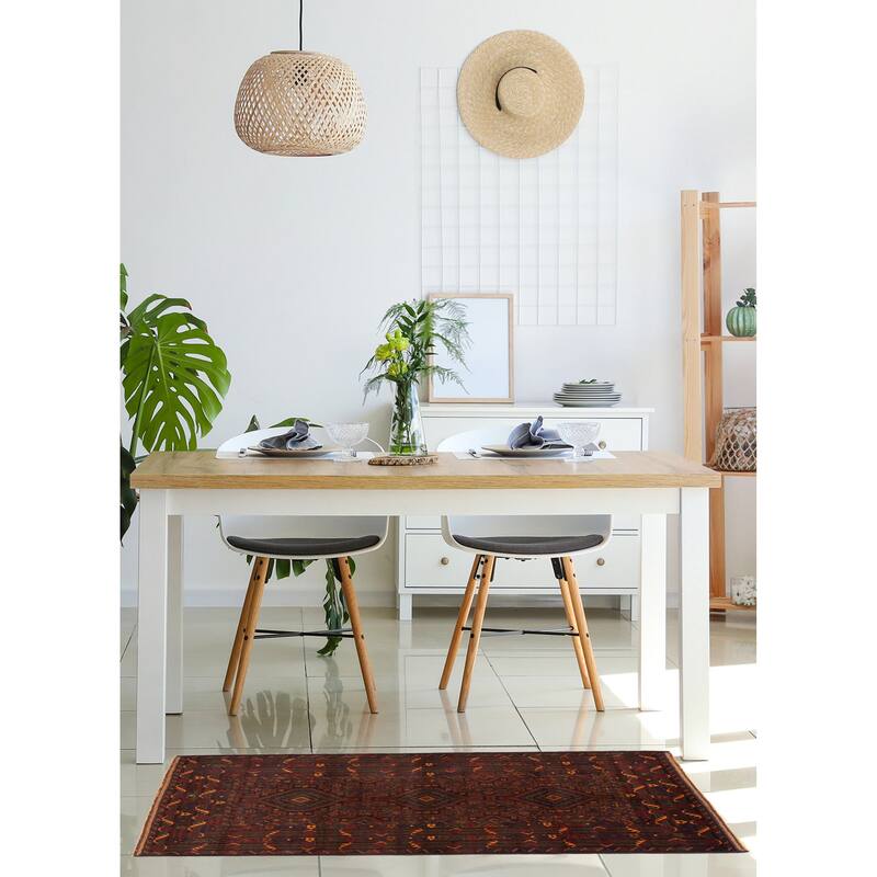 ECARPETGALLERY Hand-knotted Teimani Black, Brown Wool Rug - 3'7 x 6'6