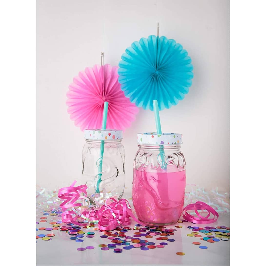 Amici Home Unicorn Mason Jar Novelty Drinkware Set of 4 4.5 "L x 3. 5