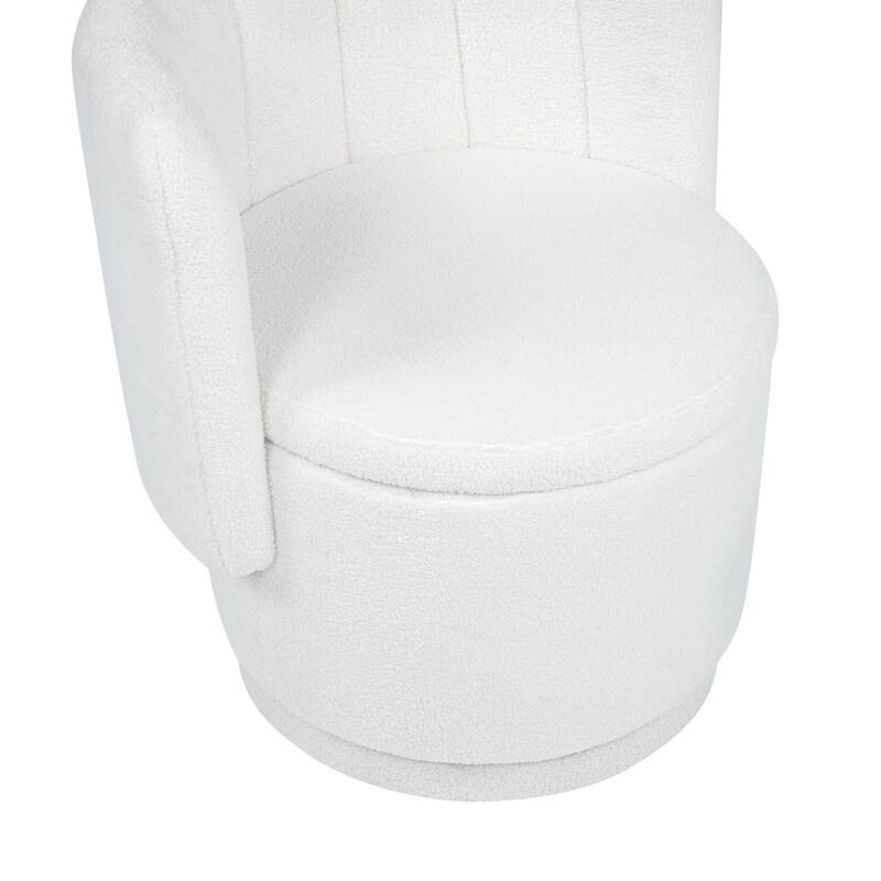Boucle Swivel Chair with 360° Rotating Storage Accent Chair for Living Room/Bedroom