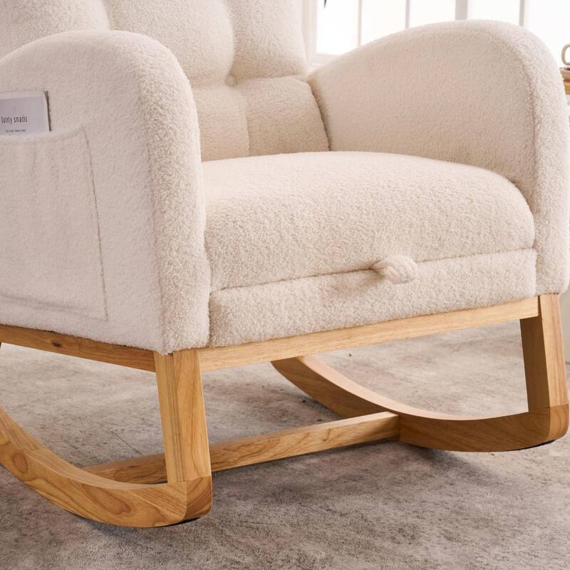 Nursery Rocking Chair - 39.76" Tall with Flip-Down Ottoman