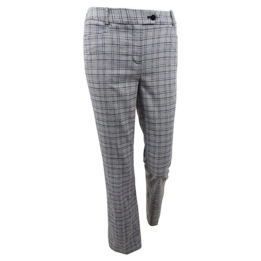 plus size black and white plaid pants