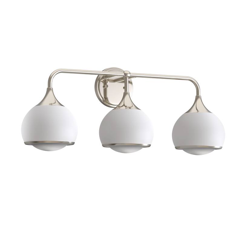 YANSUN 3-Light Vanity Light Bath Fixture with Curved Metal Arms