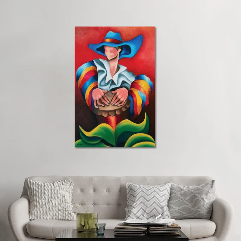 iCanvas "Blue Hat" by Dixie Miguez Canvas Print - 48x32x1.5