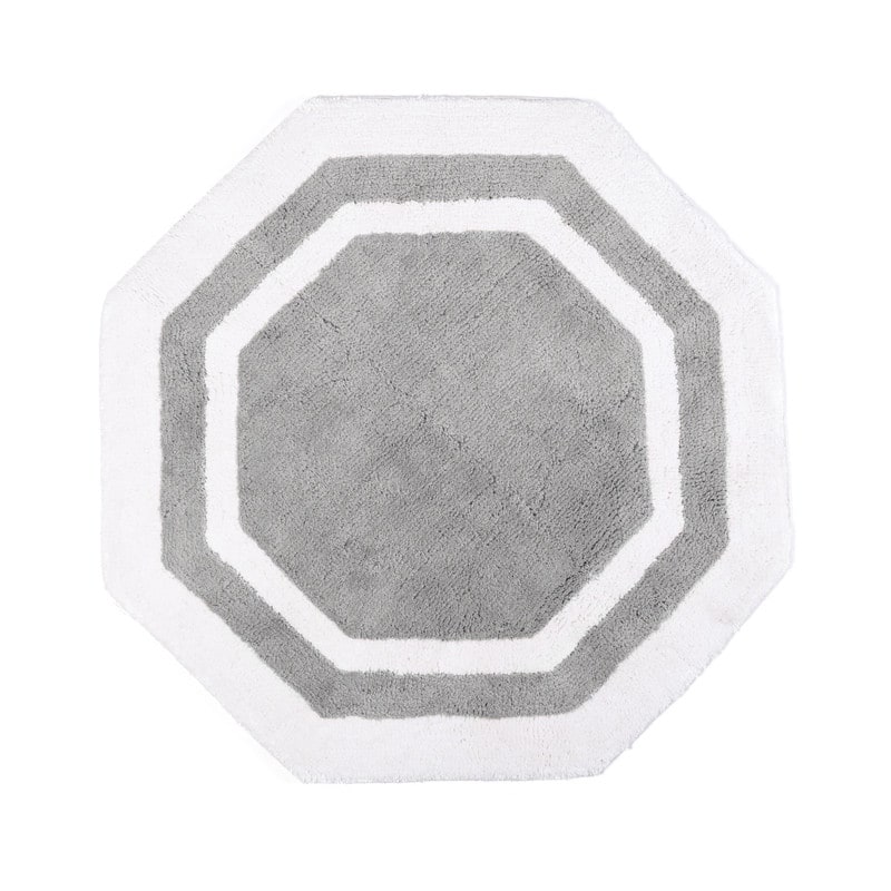 Sherry Kline 32" Hexagon Round Bathmat Framed in Two Tone Colorway