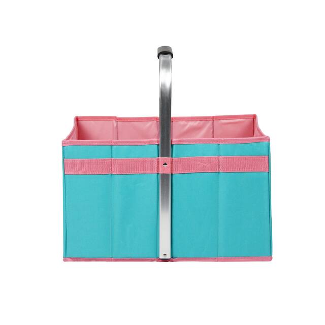 16.5" H Foldable Picnic Basket - Pink