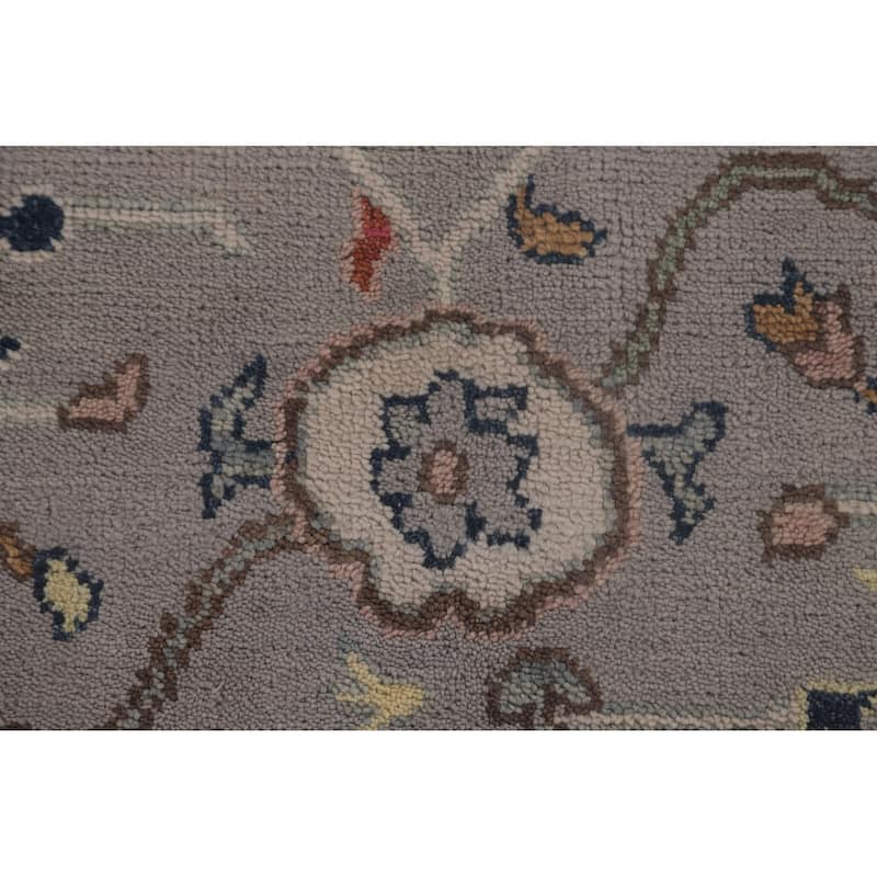 Floral Oushak Indian Area Rug Handmade Wool Carpet - 7'8"x 9'10"