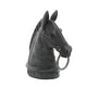 preview thumbnail 17 of 20, Black Polystone Antique Style Head Horse Decorative Sculpture with Hitching Post and Gold Accents