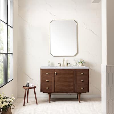 James Martin Vanities Amberly 48" Single Vanity, Mid-Century Walnut