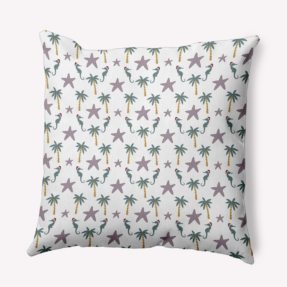 Christmas Beach Pattern Indoor/Outdoor Throw Pillow