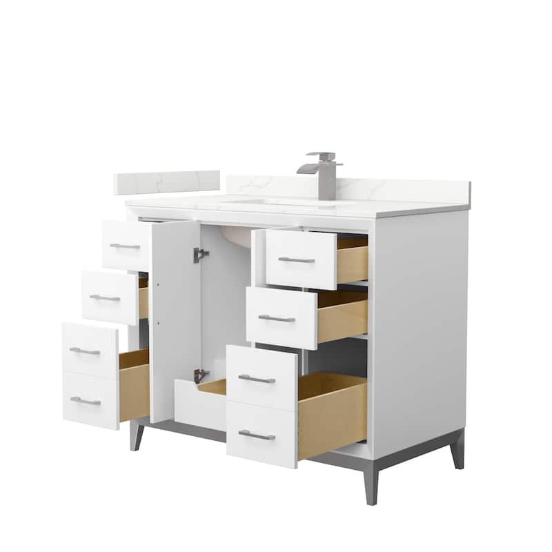 Amici 42-inch Single Vanity, Quartz Top