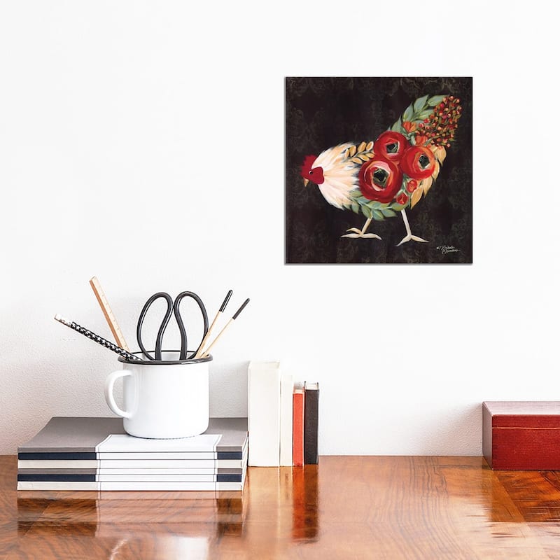 iCanvas "Botanical Rooster" by Michele Norman Canvas Print - 12x12x0.75