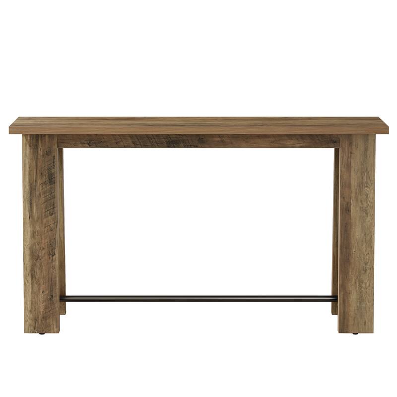 Bar Table, Counter Height Pub Table, 63" Rectangular High Top Kitchen Dining Tables for Dining Room, Living Room, Bistro