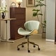 preview thumbnail 4 of 42, PU Curved Office Chair With Antique Bronze Base