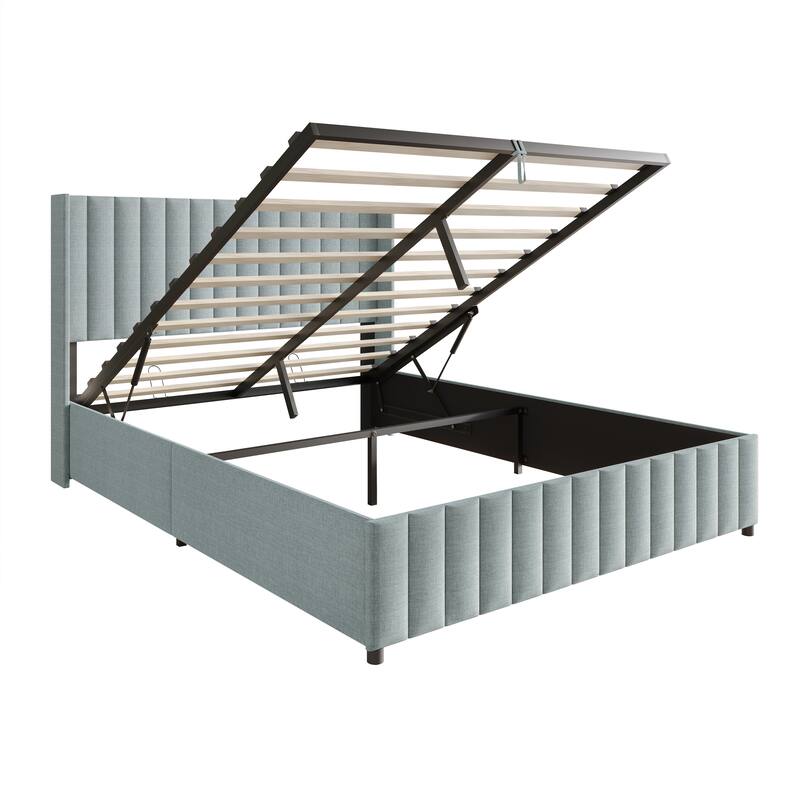 CraftPorch Minimalist Wingback Platform Lift Up Storage Bed