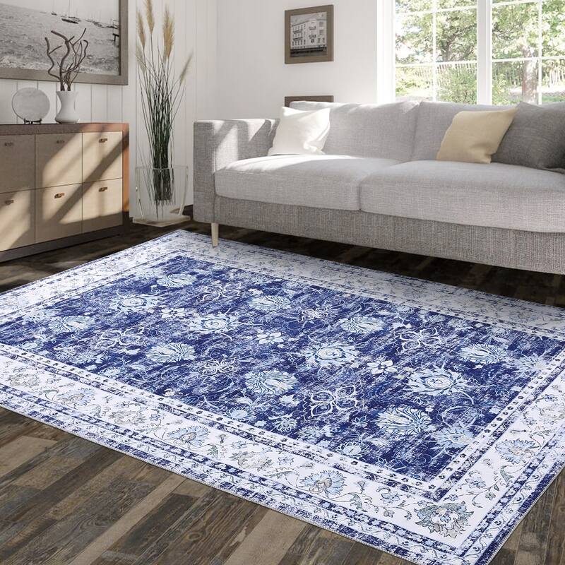 Garvee Boho Rugs Bohemian Rugs Floral Distressed Area Rug