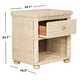 preview thumbnail 3 of 10, SAFAVIEH Adira 22.1-Inch Wicker Wash Nightstand, White Washed, Coastal