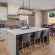 preview thumbnail 3 of 7, Modern Farmhouse 4-Light Black Gold Chandeliers Rectangle Island Lights with Fabric Shades - 28.5"L x 9"W x 19"H