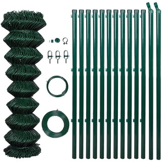 vidaXL Chain Link Fence with Posts Steel 4.1'x82' Green - Bed Bath ...