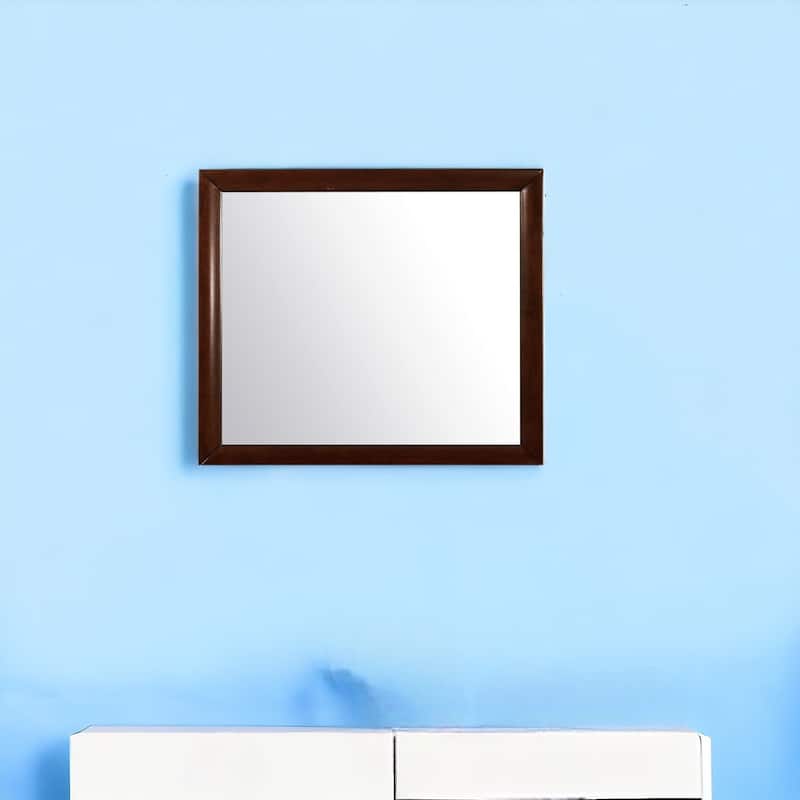 HomeRoots 35" Black Wood Framed Accent Mirror