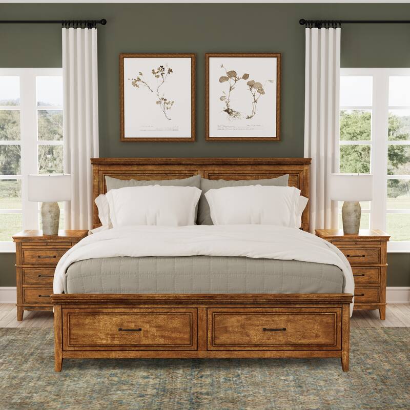 Simply Solid Saldana Storage Bedroom Set - 3 Piece - King