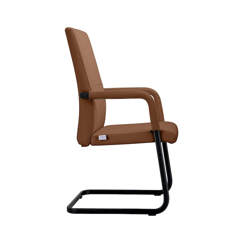 LeisureMod Evander Modern Faux Leather Office Chair with Aluminum Frame