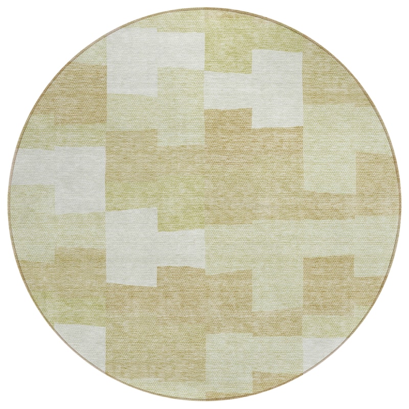 Machine Washable Indoor/ Outdoor Chantille Modern Blocks Rug