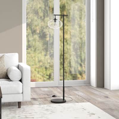Blume 68" Tall Arc Floor Lamp with Glass Shade