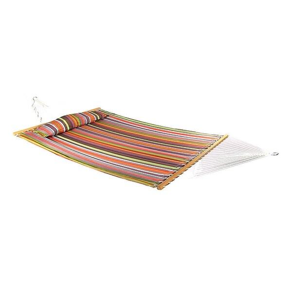 Sunnydaze Quilted Double Fabric 2-Person Hammock with 12-Foot Stand